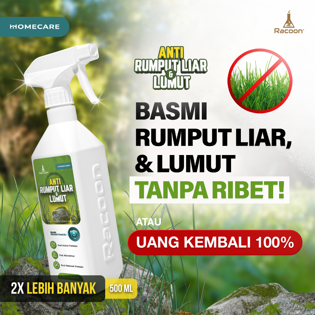 RACOON Spray Anti Rumput Liar & Lumut 500ML | Basmi Sampai Ke Akar