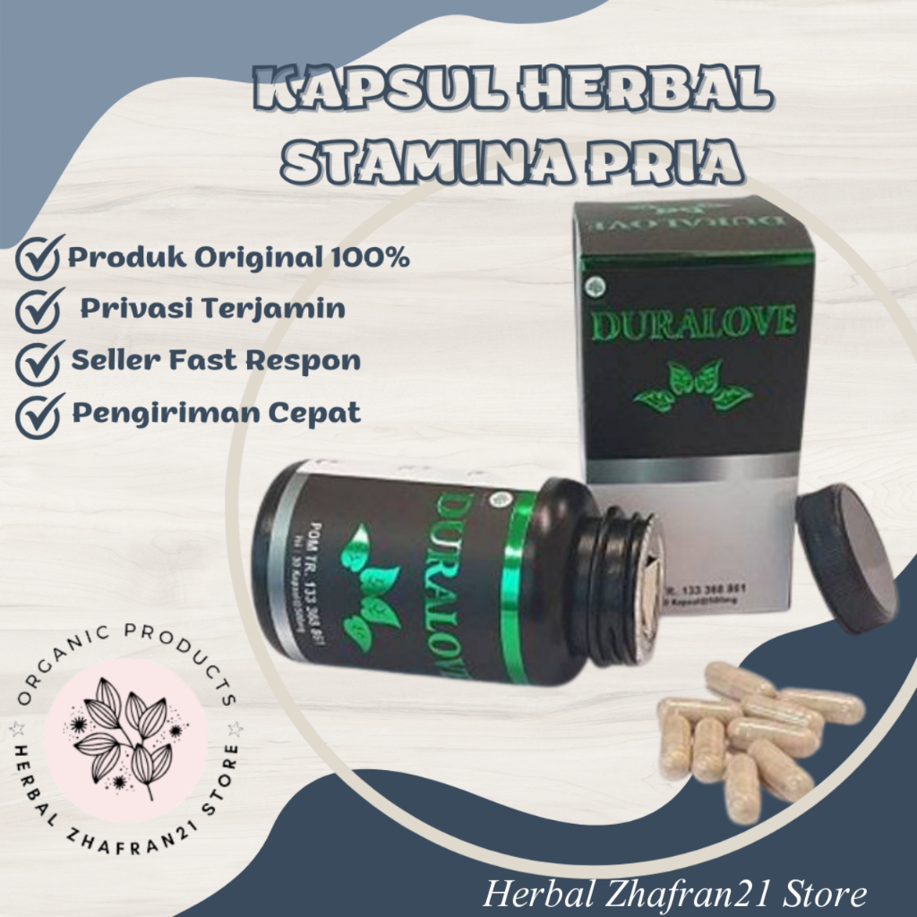 DURALOVE Suplemen Obat Kuat Pria Dewasa Herbal Penambah Stamina 30 Kapsul @ 500mg