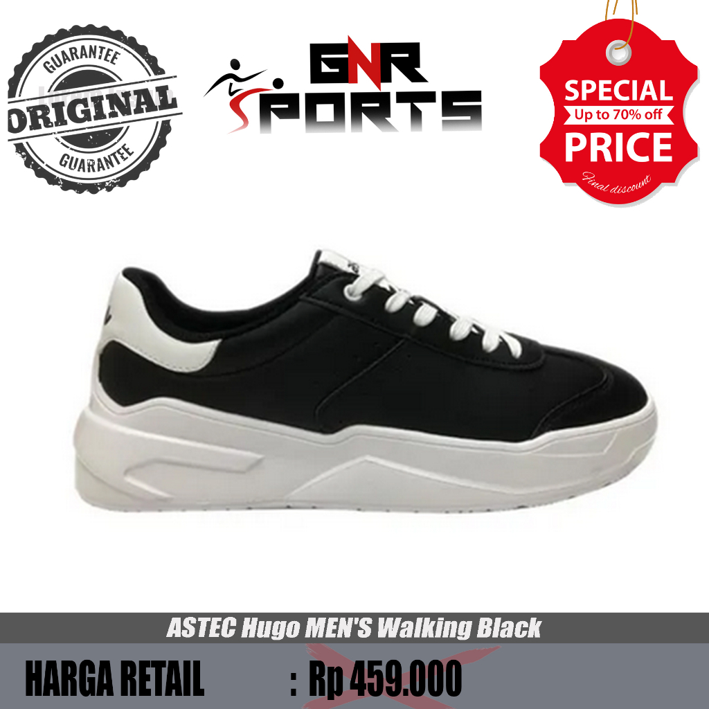 Sepatu ASTEC Hugo Walking Black Original 100%