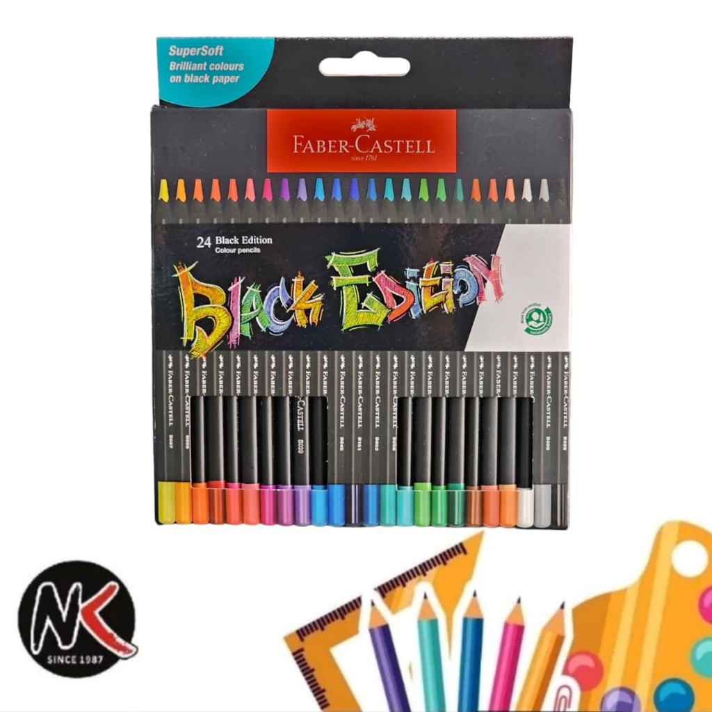 

Pensil Warna/Color Pencil/Colour Pencil Faber-Castell Black Edition Pencils Series 24 warna/Pensil warna Faber Castell Black Edition 24 warna