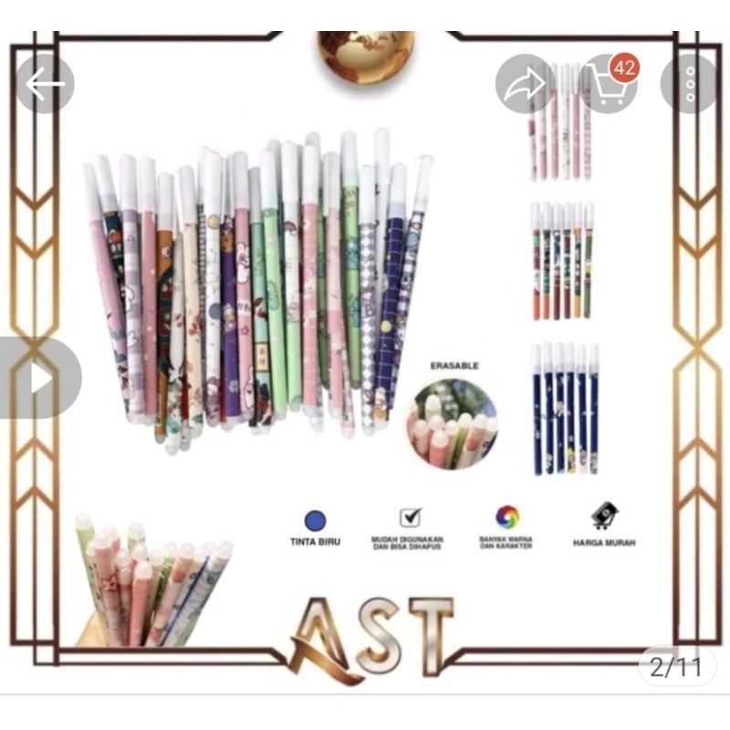 

Pulpen Gel Pena Bisa Hapus Bolpoin Erasable Pen Estetik Anak Sekolah Ballpoint Bolpen Karakter Tinta Viral