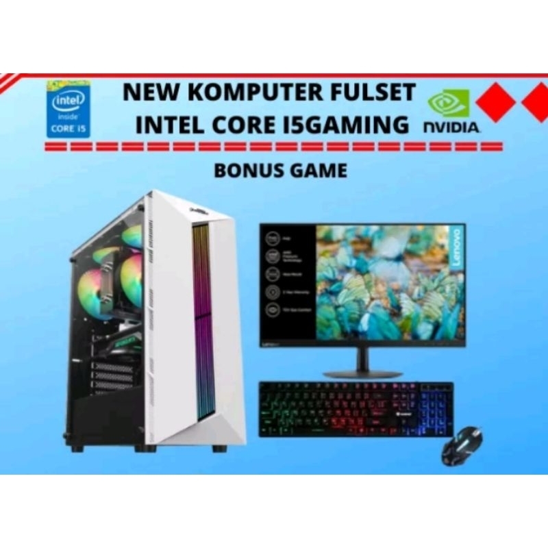 Paket lengkap i5 10400F ram 16 ssd 256 Hd500 vga gtx 1660 led 24