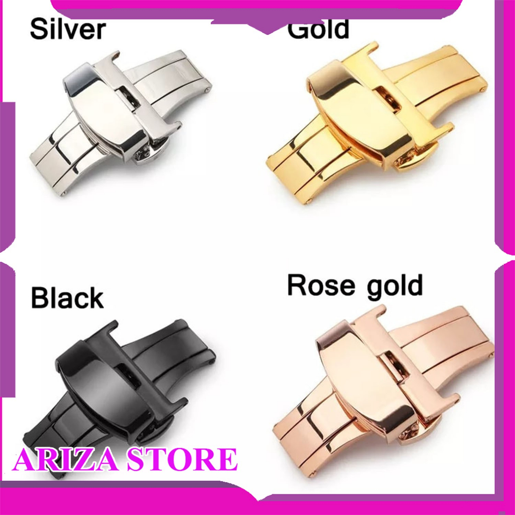 Buckle Tali Jam Tangan Butterfly Kupu Kupu 18 20 22 mm