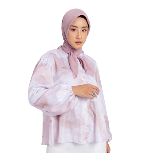 Dauky Atasan Wanita S Tunik Puff Watercolor Blouse terbaru dauky Polyrayon