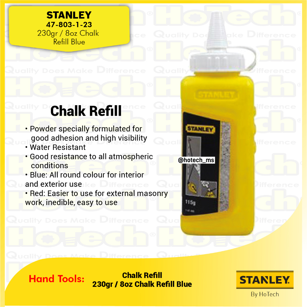 

STANLEY 47-803-1-23 | 230gr / 8oz Chalk Refill Blue | Kapur Tulis