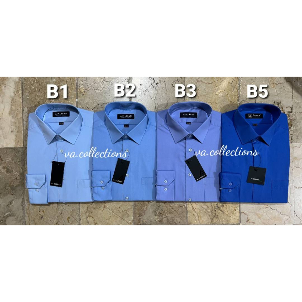 ALISAN  REGULAR - KEMEJA POLOS LENGAN PANJANG PRIA WARNA B1 / B2 / B3 / B5