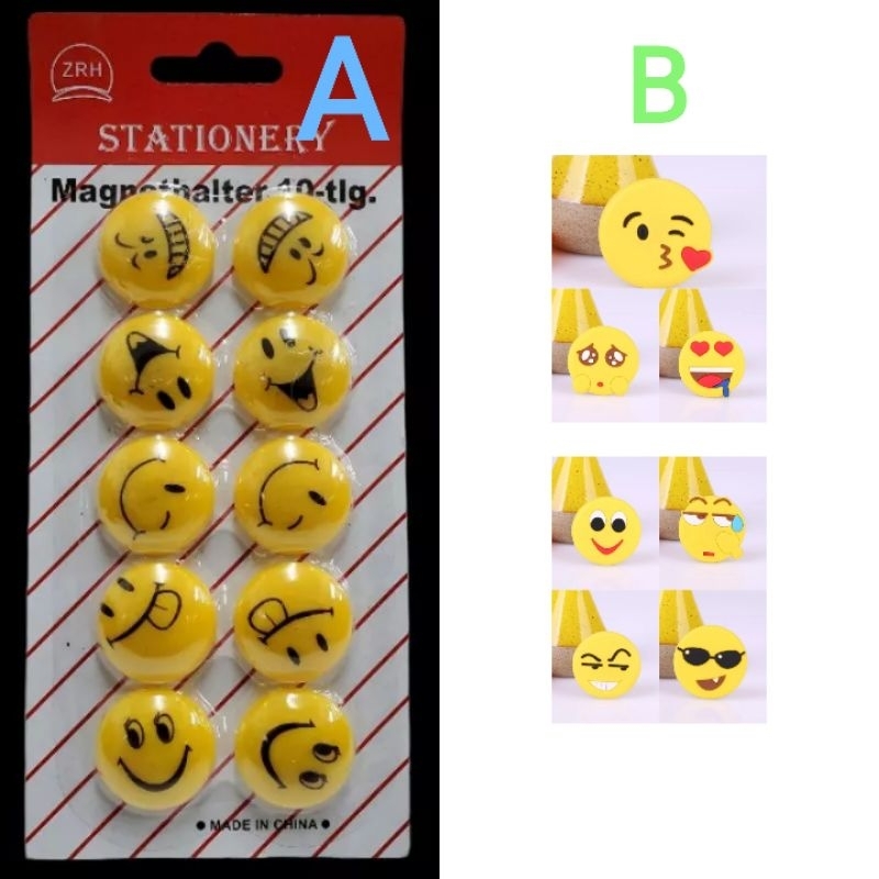 Magnet Hiasan Tempelan Kulkas Set Emoticon Lucu Unik Simple Praktis Decor Serbaguna Multifungsi