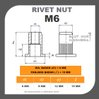 RIVET NUT - MUR RIVET M6