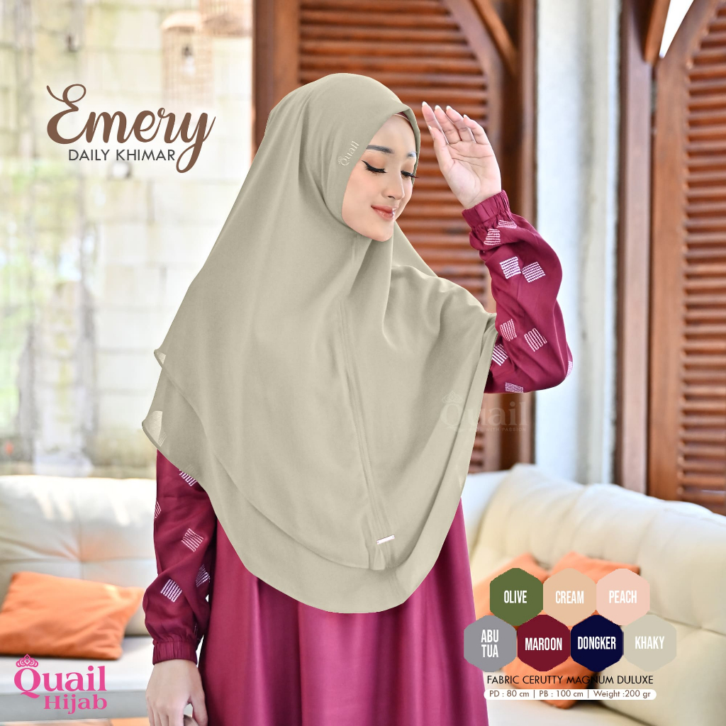 Quail Hijab - EMERY DAILY KHIMAR 2 LAYER ORI QUAIL