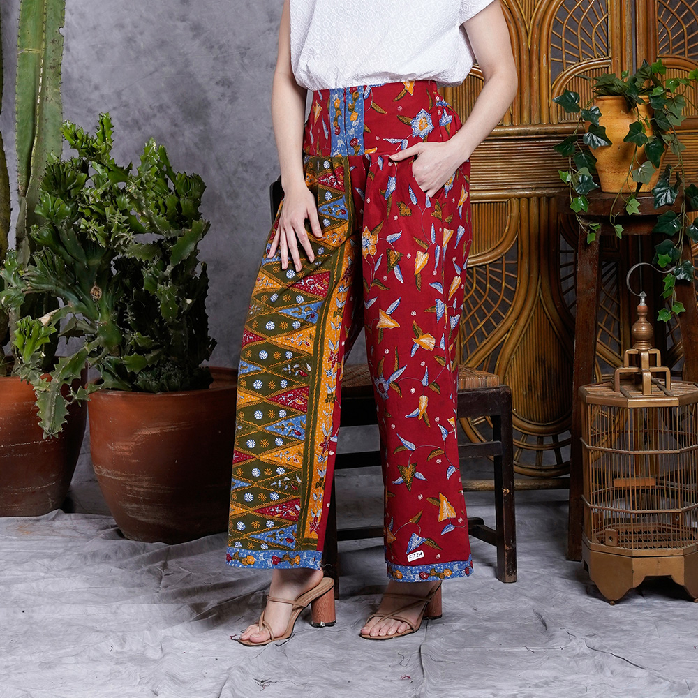 NONA RARA - Ritza Tulis Cirebon P0149, Celana Batik Kasual Modern