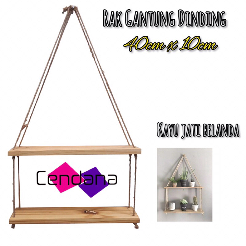 RAK GANTUNG HIASAN DINDING KAYU JATI BELANDA