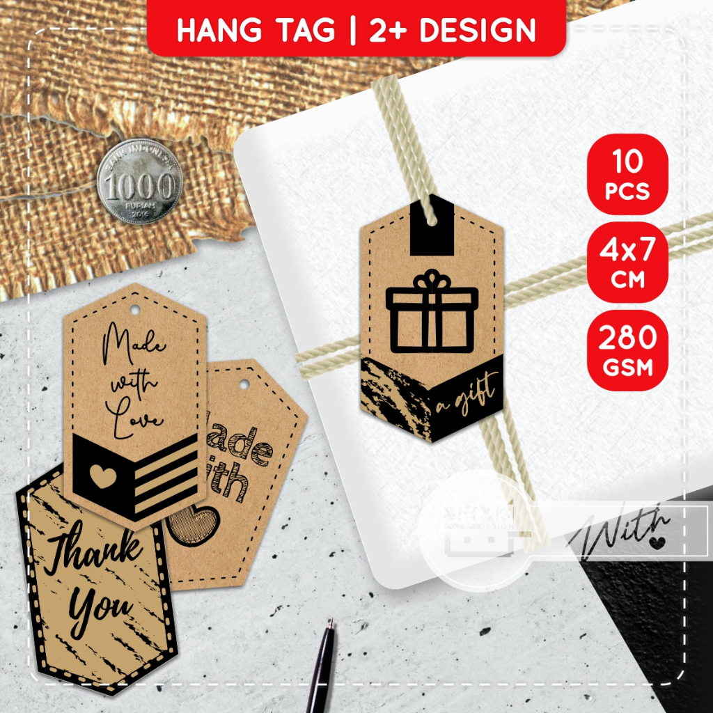 

Label Hang Tag a Gift Handmade Homemade Multi Guna DIY Kraft Rustic Vintage Coklat Hampers Kado Hadiah Packaging Kreasi Kerajinan