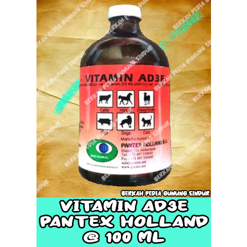 Vitamin AD3E Pantex Holland @ 100 ml- Vitamin Sapi Manjur - AD3E Vitamin Injeksi 100ml