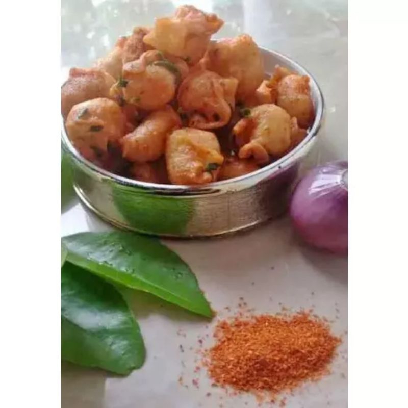 

siomay mini kering pedas kemasan 100g aroma daunjeruk