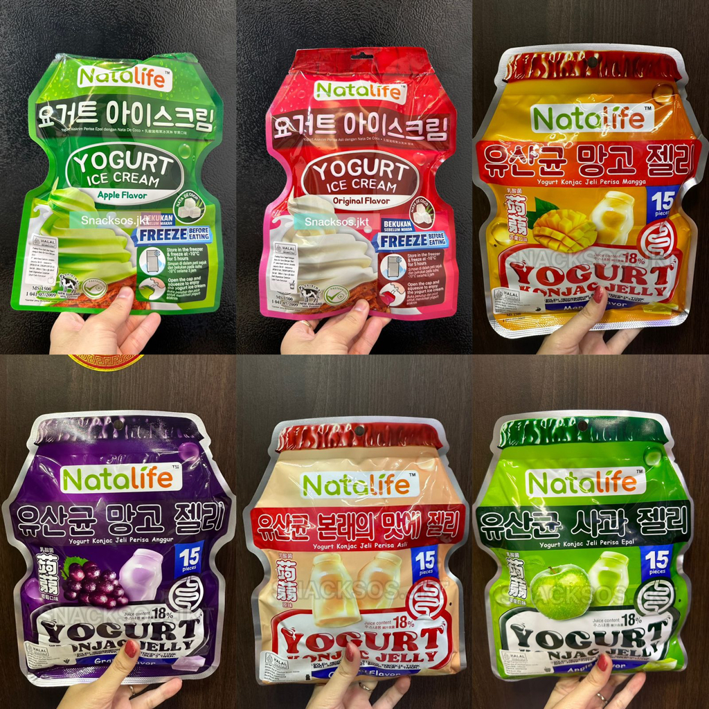 

NATALIFE YOGURT KONJAC JELLY ORIGINAL / APPLE / MANGO MANGGA / GRAPE / YOGURT ICE CREAM ORIGINAL / YOGURT ICE CREAM APPLE