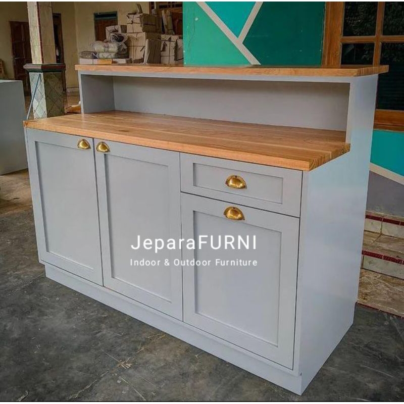 Meja dapur kayu jati jepara rak dapur jati