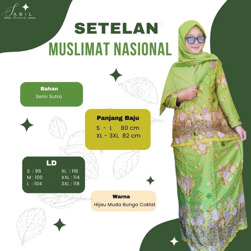 Setelan Muslimat NU Baju Muslimat Bahan Semi Sutera Seragam Muslimat
