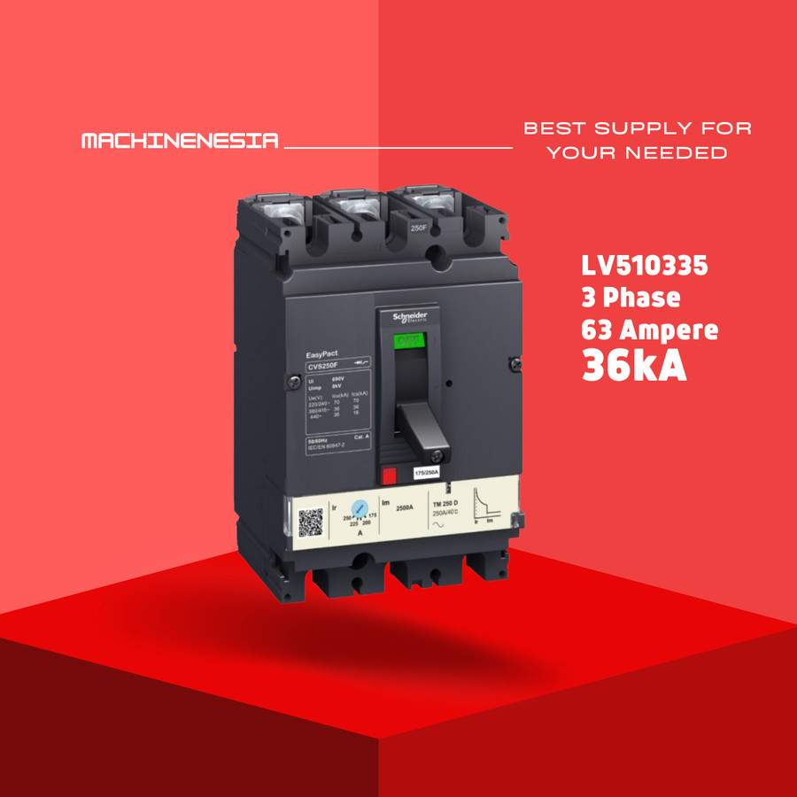 MCCB 3P 63A SCHNEIDER CVS100F LV510335 3 PHASE 63 AMPERE ORIGINAL SNI