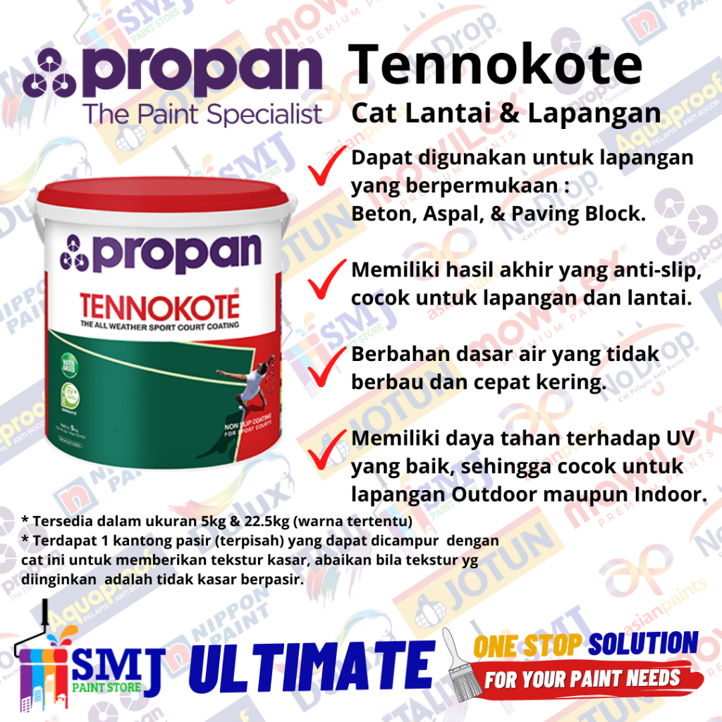 Cat Lantai & Lapangan PROPAN TENNOKOTE 5kg
