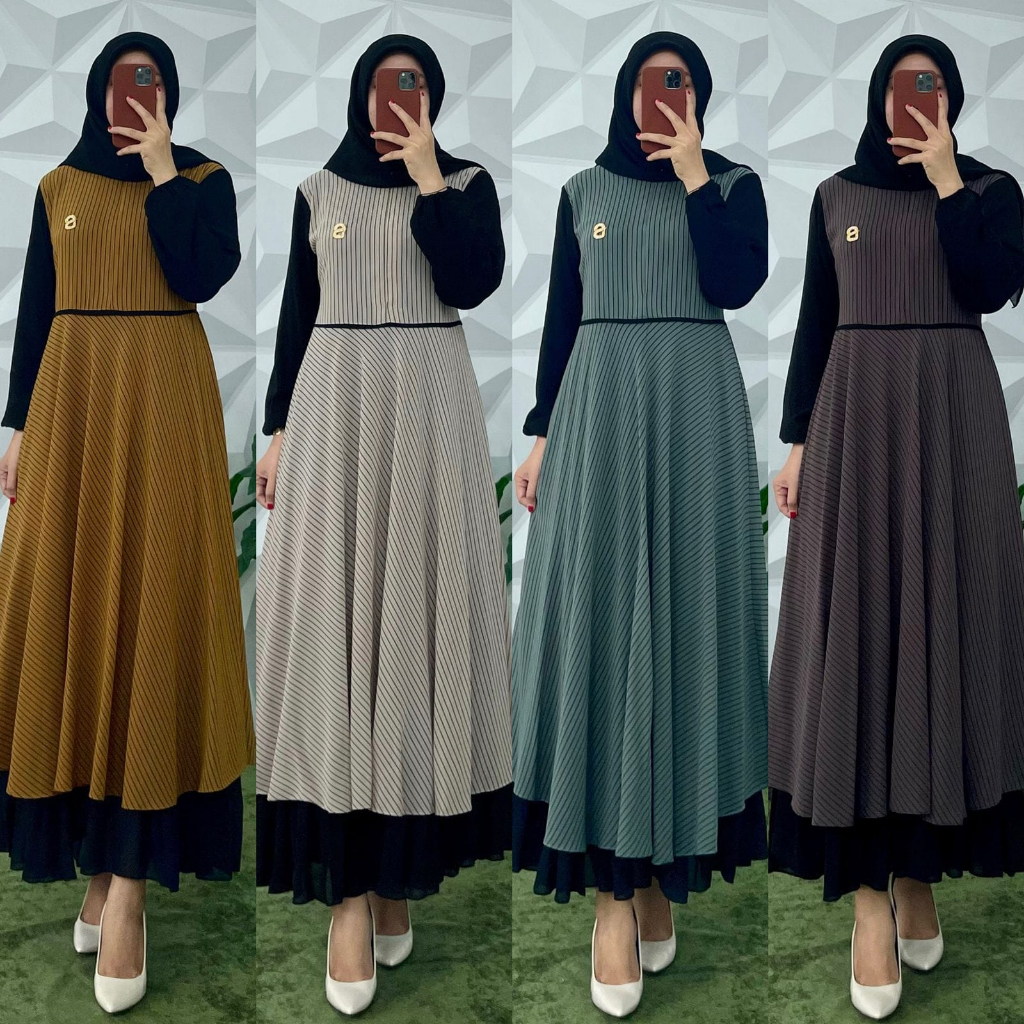 GAMIS CERUTY SALUR VARIASI CARDIGAN SATU JAHITAN/GAMIS SALUR/GAMIS CARDIGAN/DRESS SALUR/DRESS TERBAR