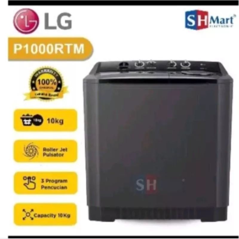 MESIN CUCI LG P1000RTM(MESIN CUCI LG10KG SERI TERBARU)