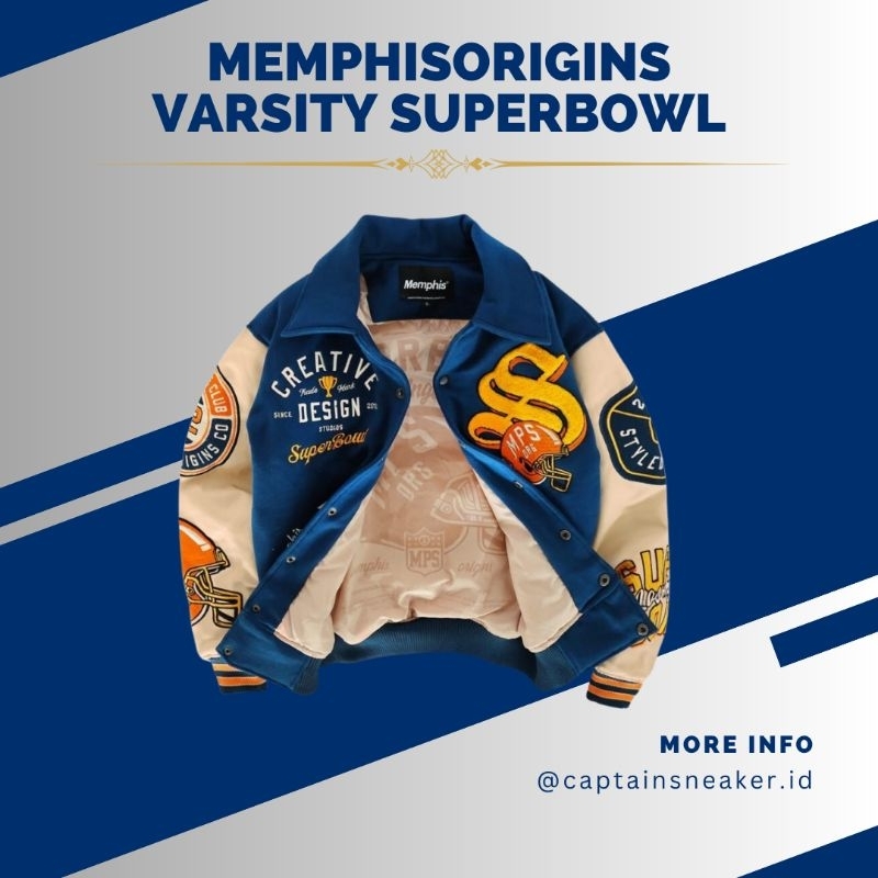 [Ready stock] Varsity jacket SUPERBOWL memphisorigins | size S-XXXL