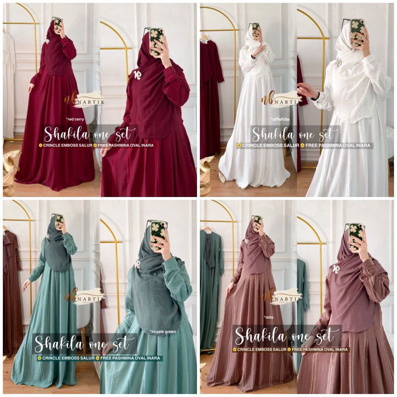 shakila gamis nabtik ready murah