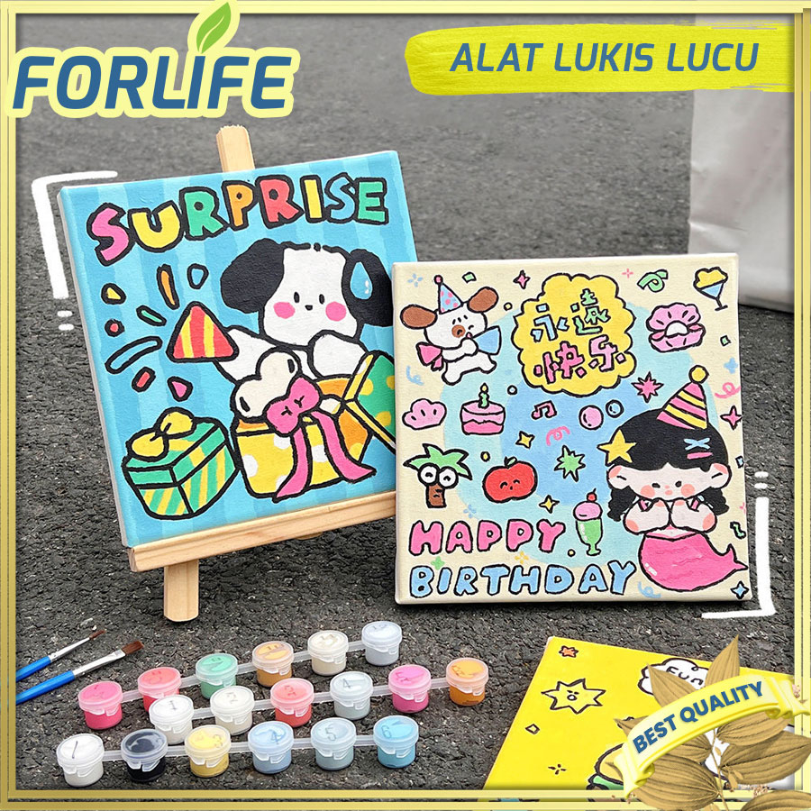 

Paint by number cute cartoon / DIY painting kit papan mewarnai anak dewasa