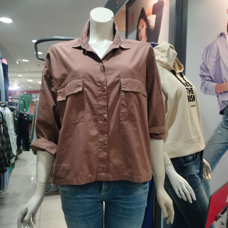 Kemeja Cewek merk LOGO JEANS , Kemeja Wanita LOGO ORIGINAL , Kemeja cewek Logo ORI