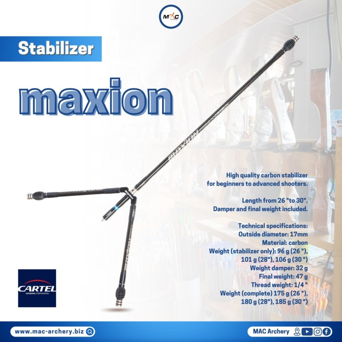 CARTEL STABILIZER MAXION CARBON SET long short extender v bar - busur panahan anak panah riser limb