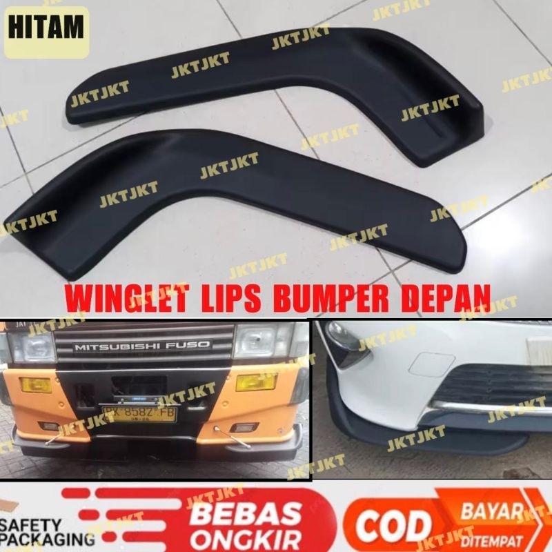 Winglet Lips Bumper Depan Hitam Carbon Mobil Universal Avanza Xenia Innova Agya Ertiga Xl7 Brv Mobil
