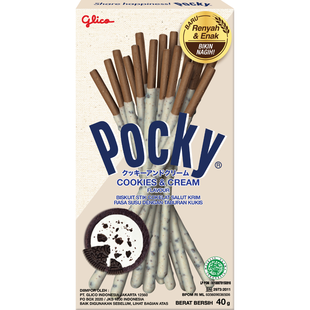 

Glico Pocky Biskuit Stik Cookies & Cream 40 gr