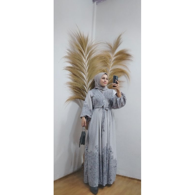 DREES TORINO WANITA LENGAN BALON MOTIF BUNGA | PREMIUM | GAYA ELEGAN