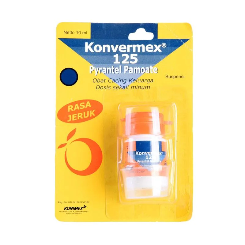 Konvermex Sirup 125mg 10ml Konimex - Pyrantel Pamoate / Obat Cacing