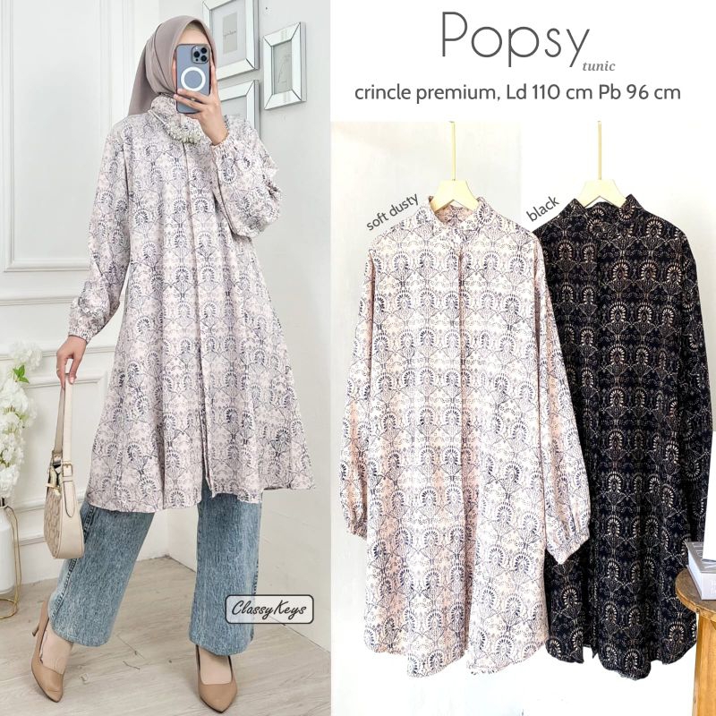 TUNIK MOTIF ATASAN WANITA // tunik semi gamis