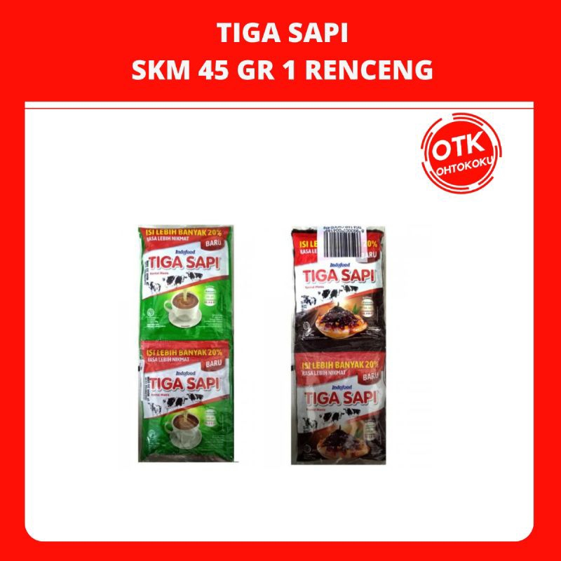 SUSU KENTAL MANIS TIGA SAPI SACHET 45 GR 1 RENCENG
