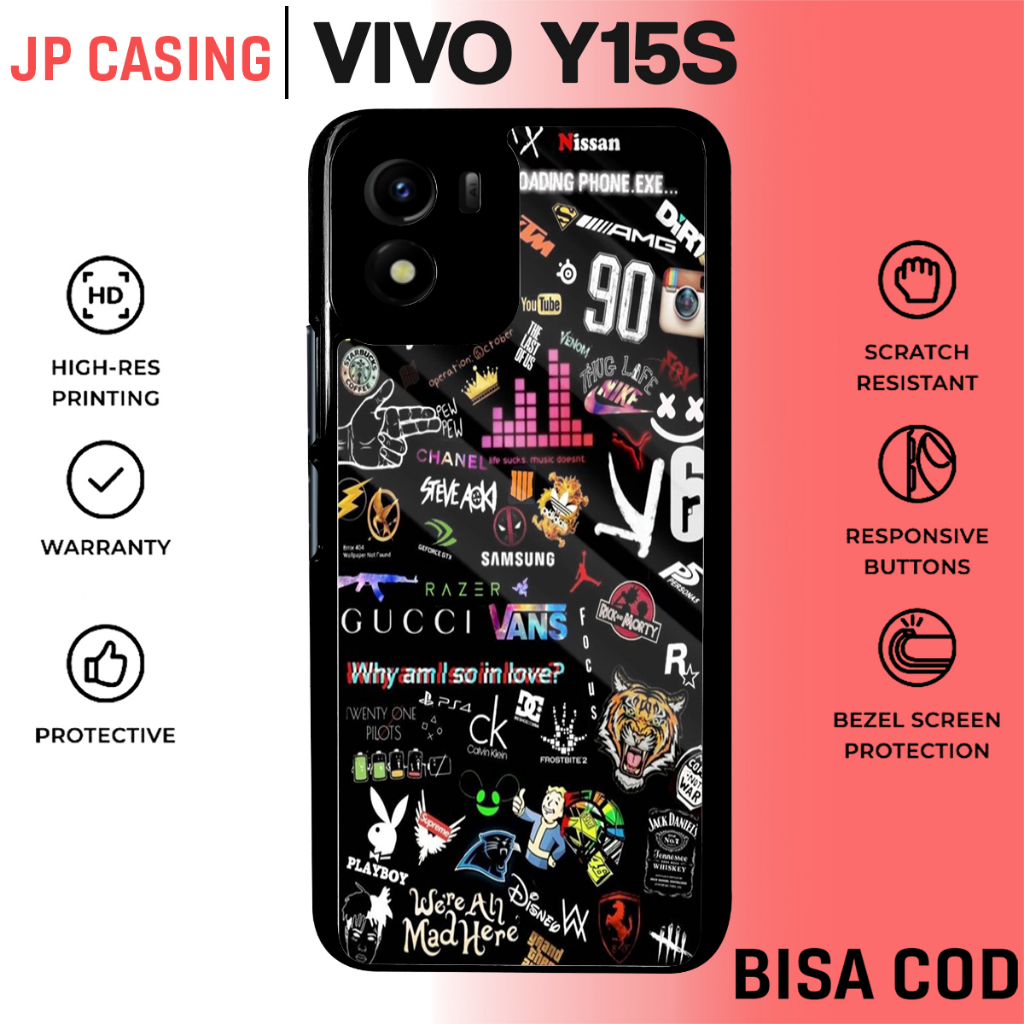 case vivo y15s y01 aesthetic hitam black keren lucu cute terbaru estetik cewek cowok bahan premium s