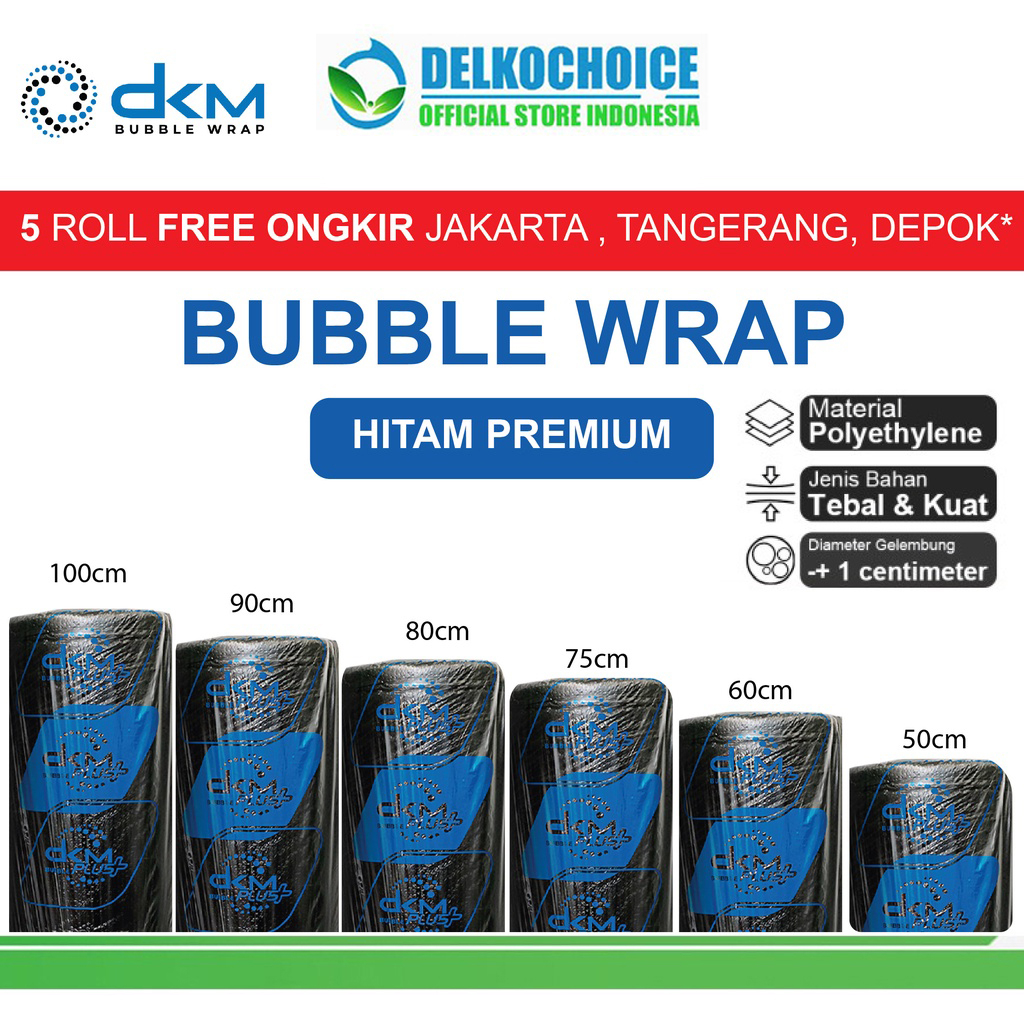 

Plastik Bubble Wrap Packing Hitam Premium 50M TEBAL DKM+ RUSFET Bubblewrap ROLL