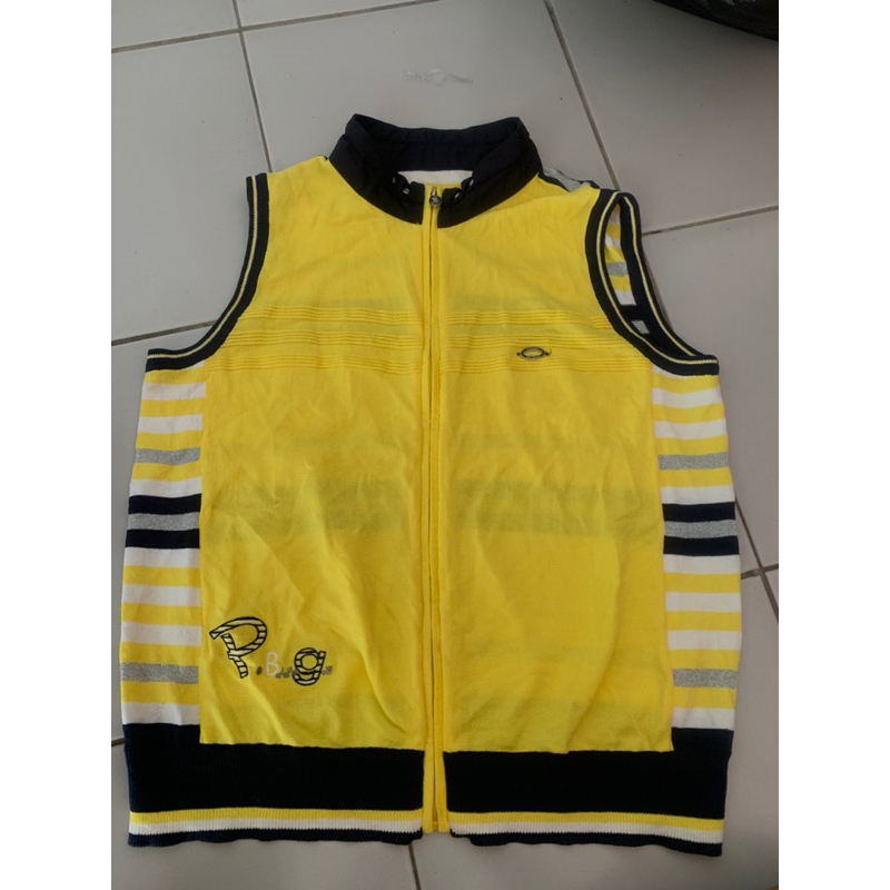 Baju golf kuning/atasan golf Pierre Balmain