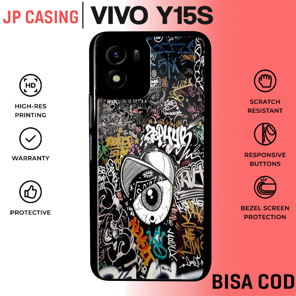 case vivo y15s y01 aesthetic grafiti art doodle lucu cute terbaru estetik cewek cowok bahan premium 