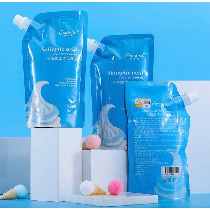 Masker wajah / Jiorniee ice cream mask /salicylic acid ice cream mask / ice cream mask / uhc cream m