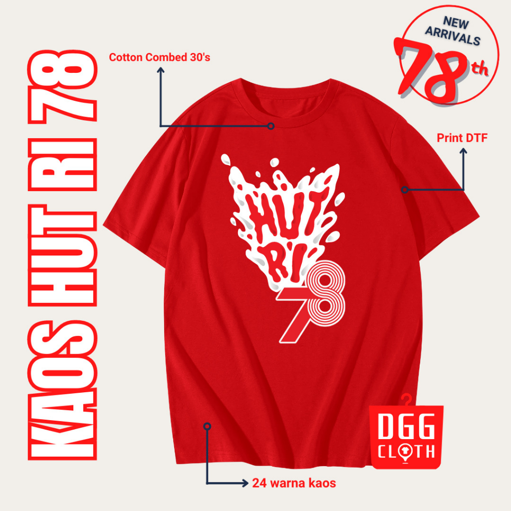 Kaos HUT RI Kemerdekaan 78, Baju HUT RI Kemerdekan 78 Type 3