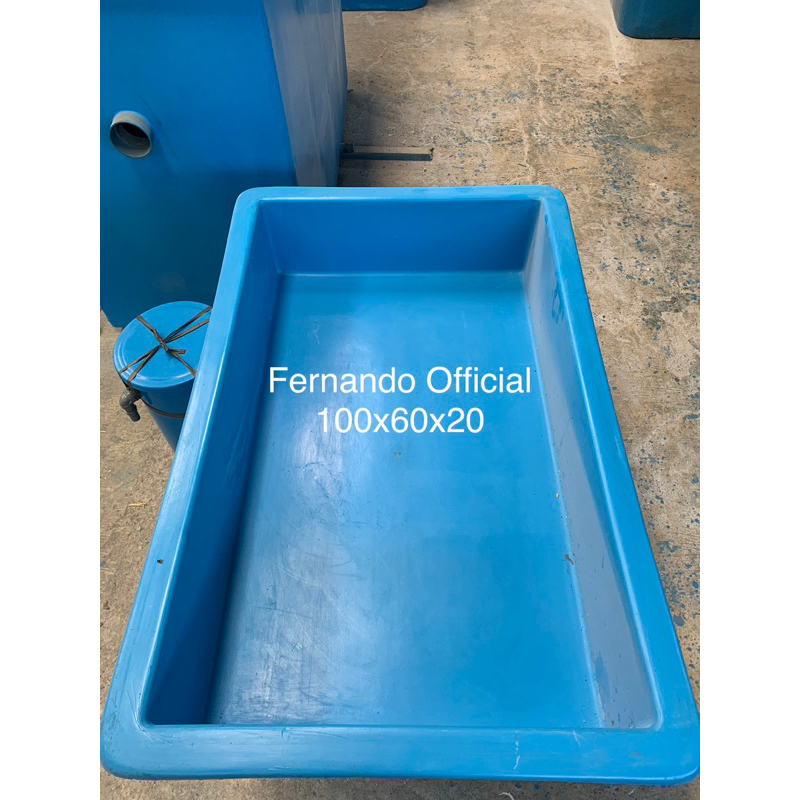 Bak Fiber Kotak / Kolam Fiber Persegi 100 x 60 x 20cm