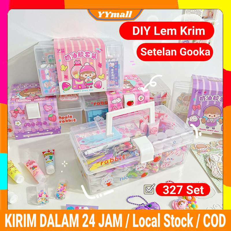 

【COD】327/245 PCS Set DIY Gooka Set Gooca Girl mainan anak Gooca Bahan Stiker Akun Tangan Full Set Krim Lem Stiker Gooka Big Set