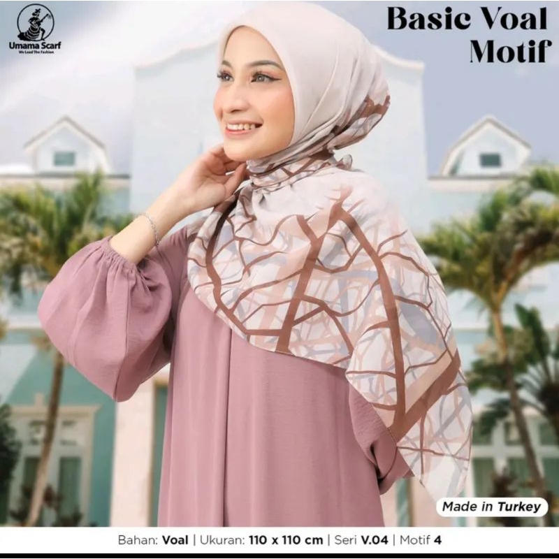BerMus - Hijab segi empat katun Turkey motif by umama betty