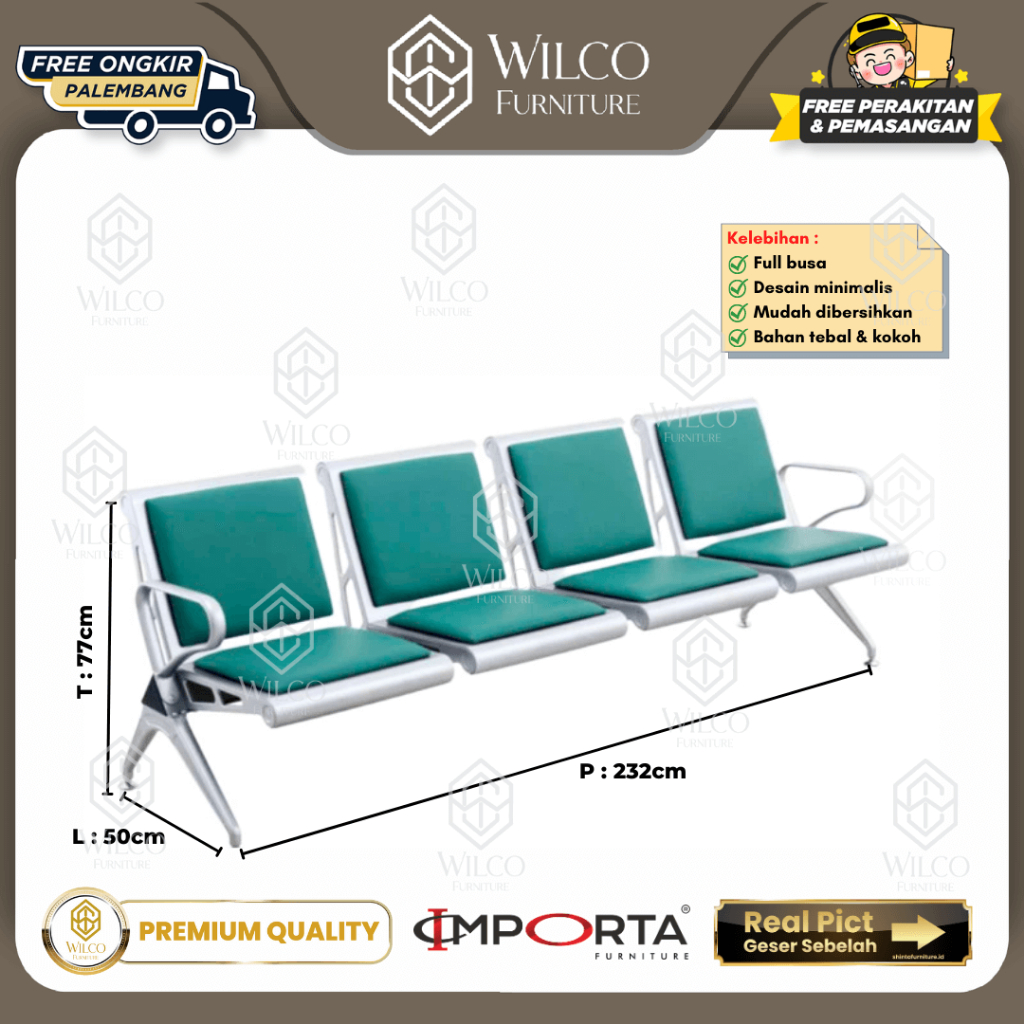 Kursi Tunggu 4 Seater Importa / Kursi Tunggu Rumah Sakit