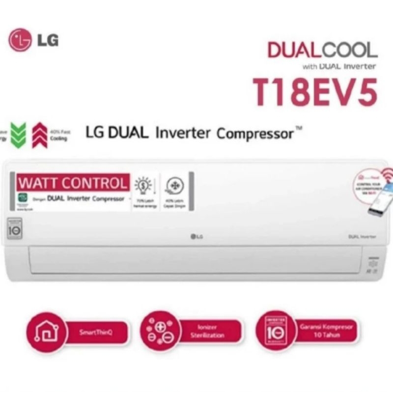 LG AC 2 PK INVERTER LG T18EV5 LG AC 2PK INVERTER DUALCOOL LG DUAL COOL 2 PK