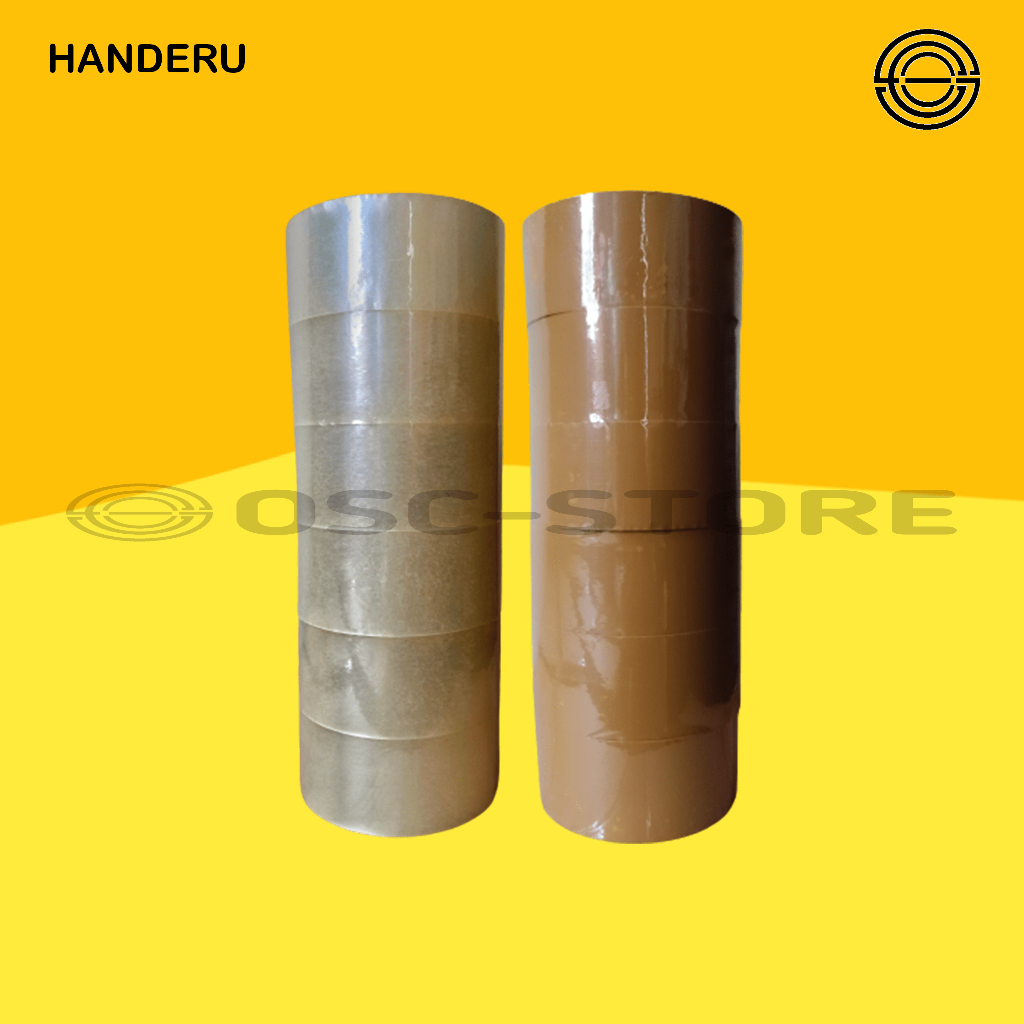 

[OSC-STORE] Lakban OPP Tape Handeru HDR Bening Coklat 100 Yard (48mm x 100yard x 45mic)