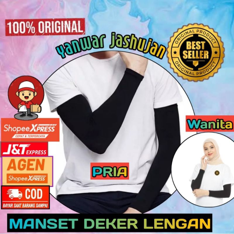 MANSET Lengan Deker Tangan Pria Wanita Premium Bahan Kaos Jersey Spandek Lembut Halus Murah