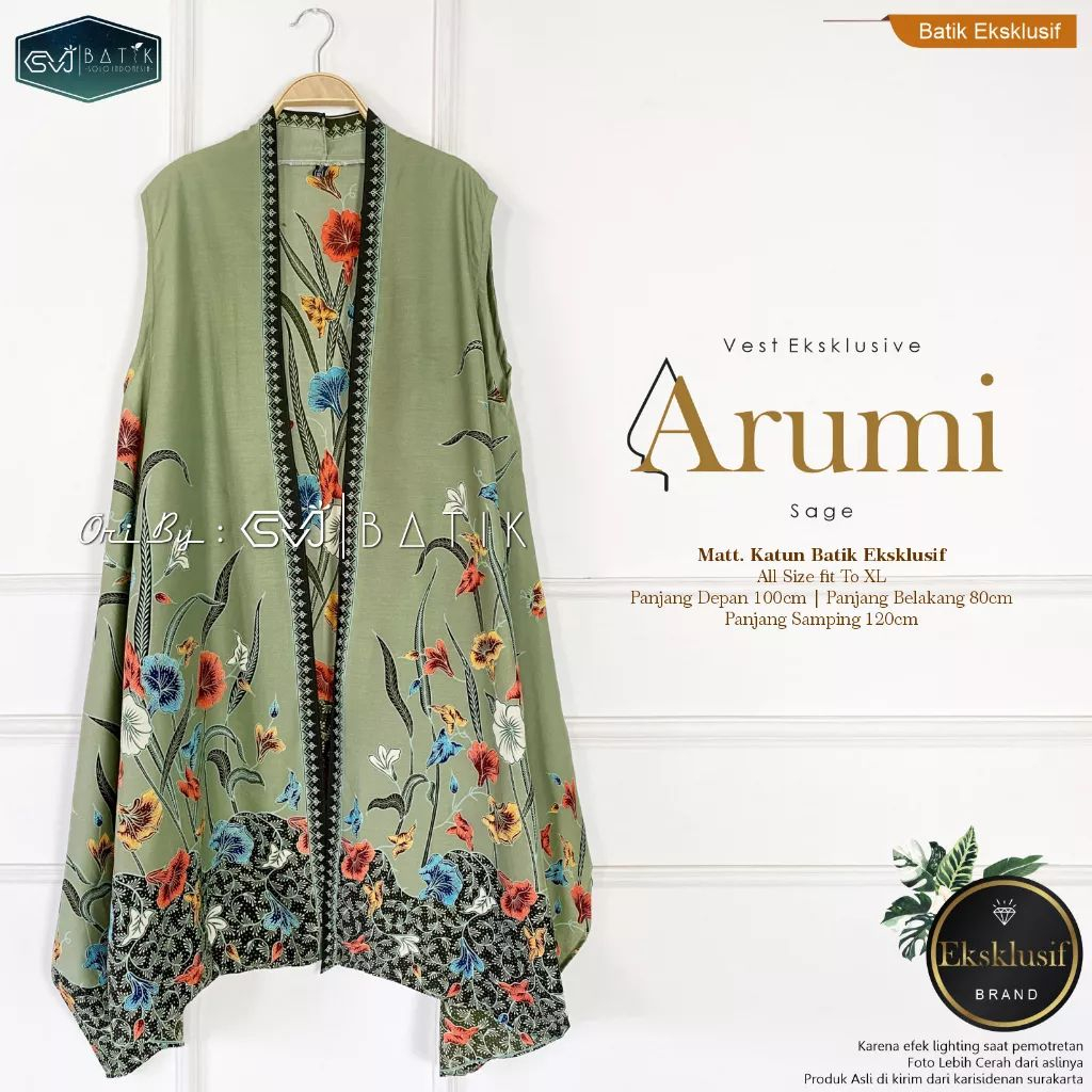 VEST BATIK FASHION WANITA CARDIGAN BATIK OUTER MOTIF KATUN PREMIUM